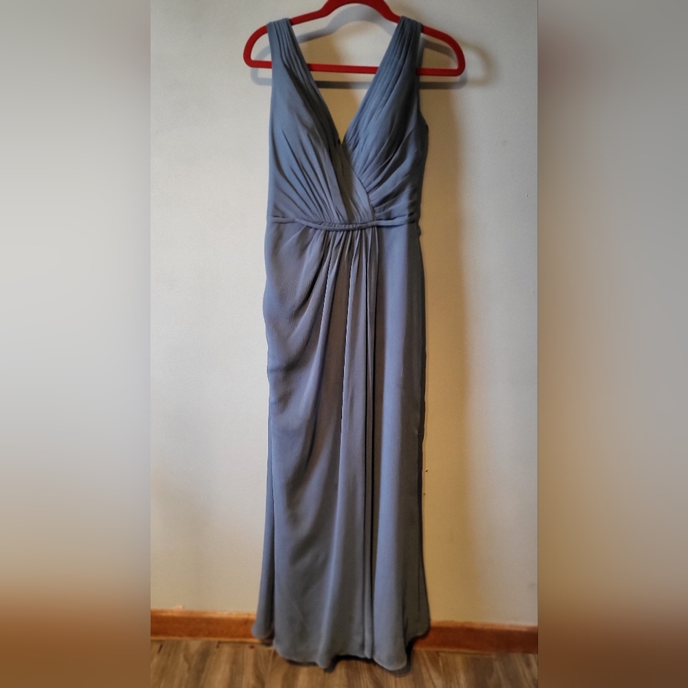 David's Bridal size 6 Steel Blue Bridesmaid's Dress